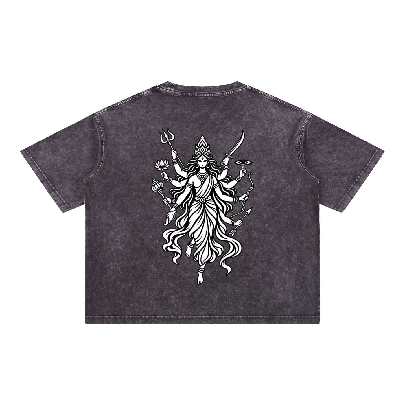 Mahishasura Mardini - Mineral Wash Boxy Cotton T-Shirt