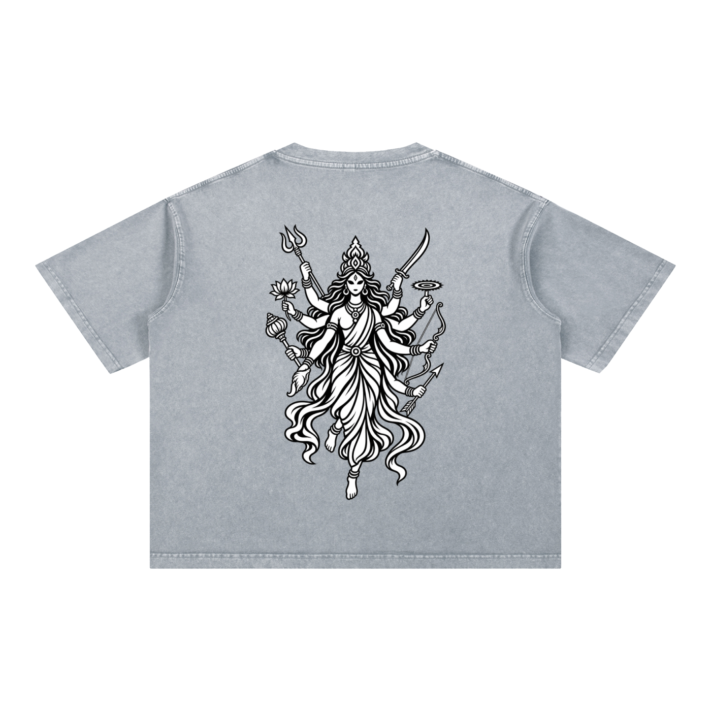 Mahishasura Mardini - Mineral Wash Boxy Cotton T-Shirt