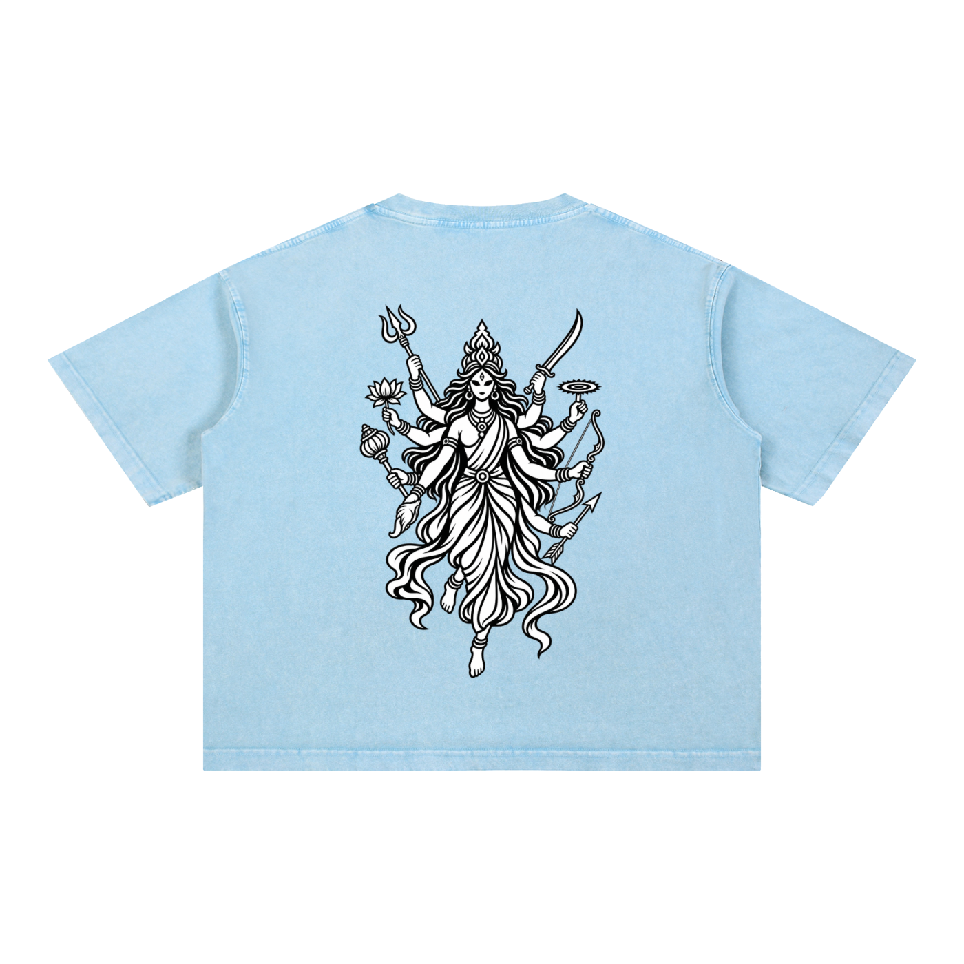 Mahishasura Mardini - Mineral Wash Boxy Cotton T-Shirt