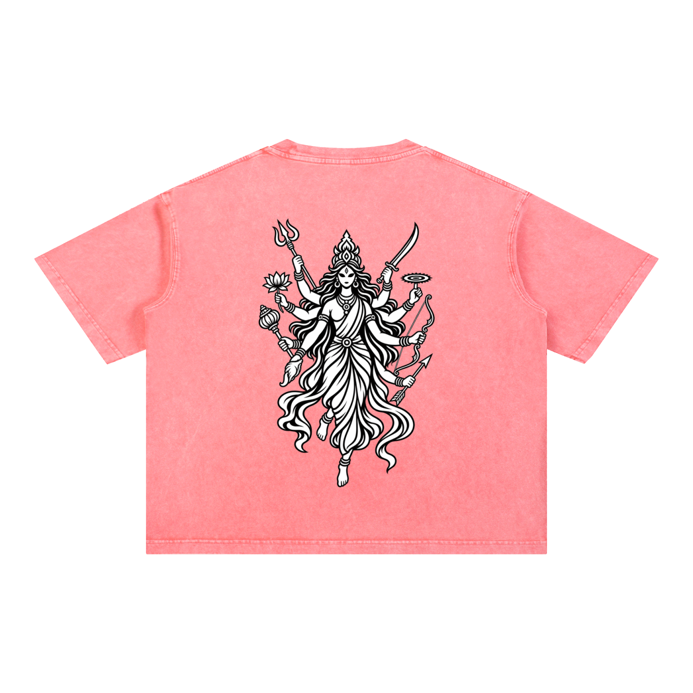 Mahishasura Mardini - Mineral Wash Boxy Cotton T-Shirt